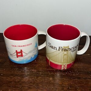 2-Starbucks Collector Series. 16 oz.San Francisco Coffee Cup Mug 2009 & 2015